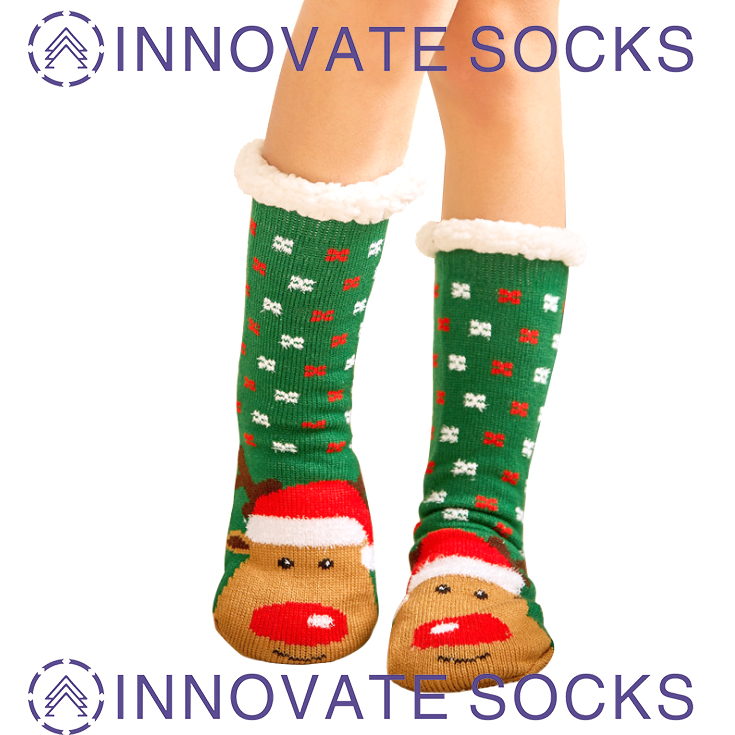 Calcetín de Navidad calcetín de terciopelo grueso calcetín doméstico calcetín de piso calcetín adulto calcetín de alfombra